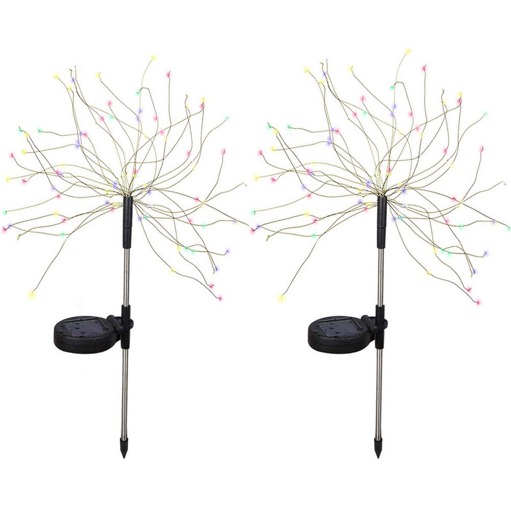 2 X DIY Solar Powered LED Garden Decorative Lights Multicolour