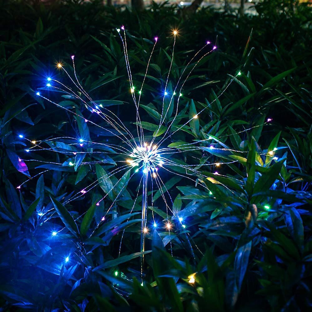 2 X DIY Solar Powered LED Garden Decorative Lights Multicolour