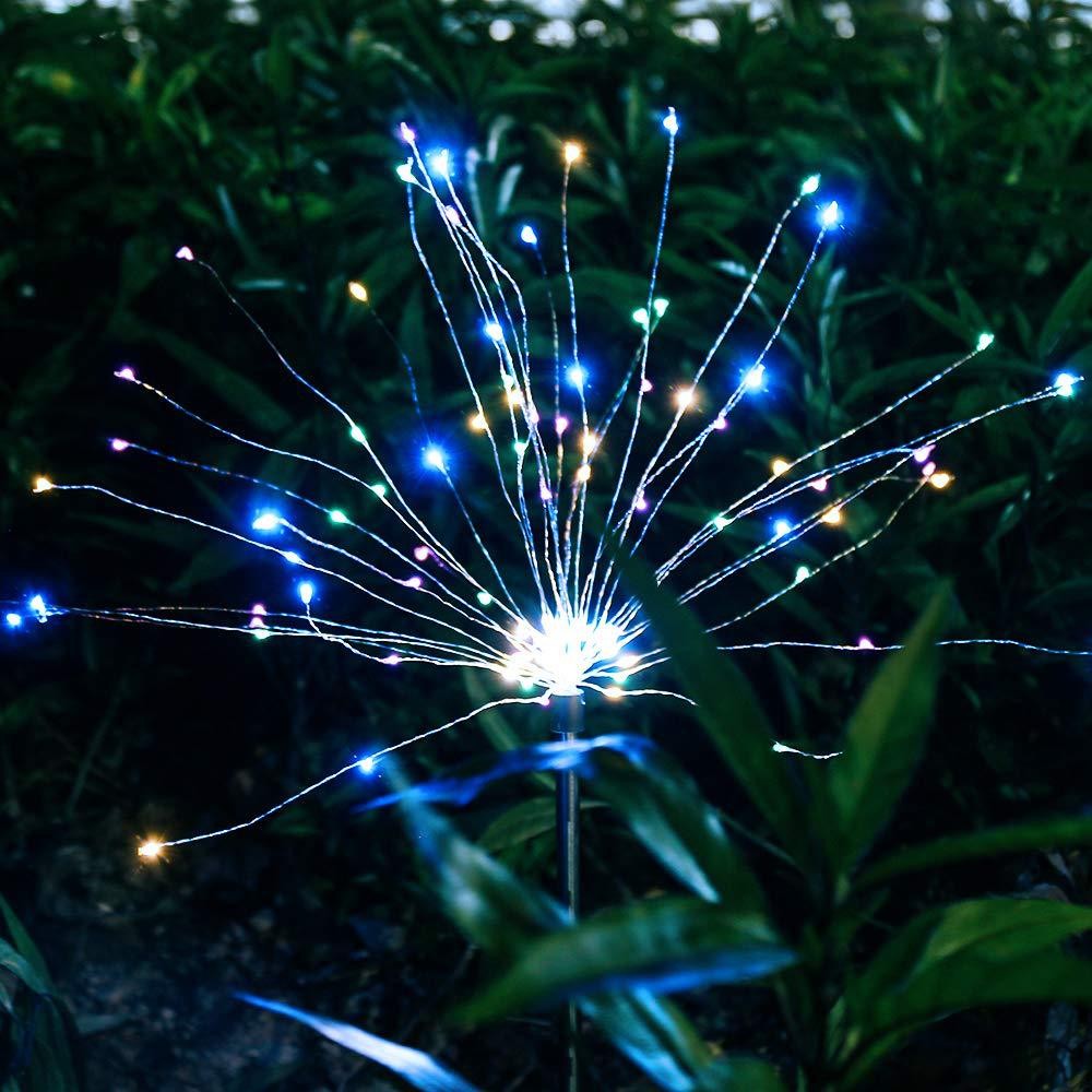 2 X DIY Solar Powered LED Garden Decorative Lights Multicolour