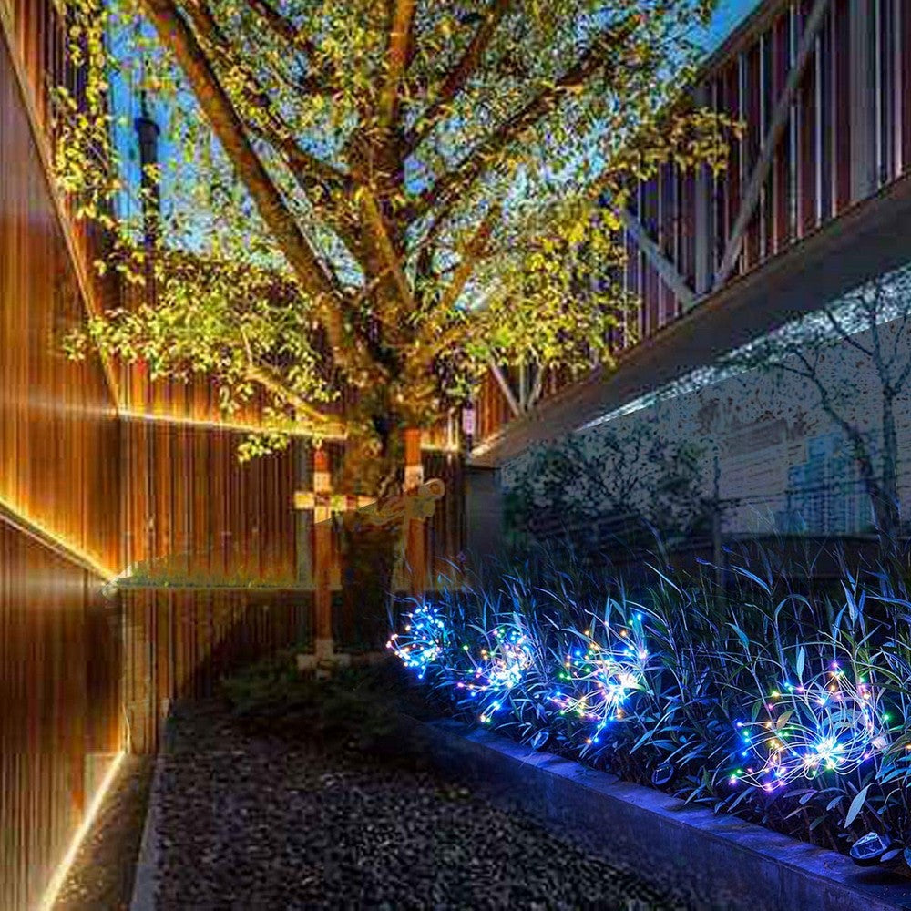 2 X DIY Solar Powered LED Garden Decorative Lights Multicolour