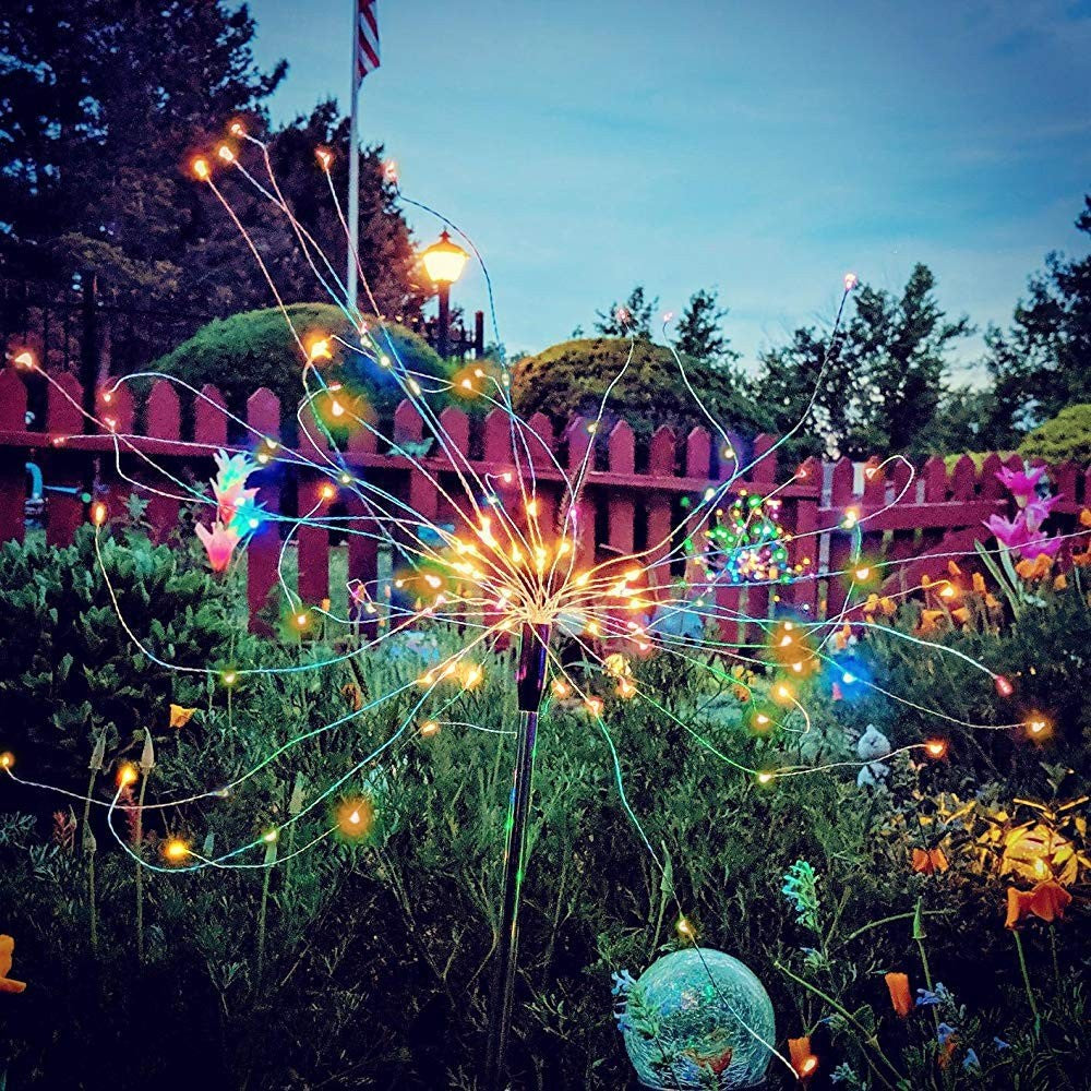 2 X DIY Solar Powered LED Garden Decorative Lights Multicolour