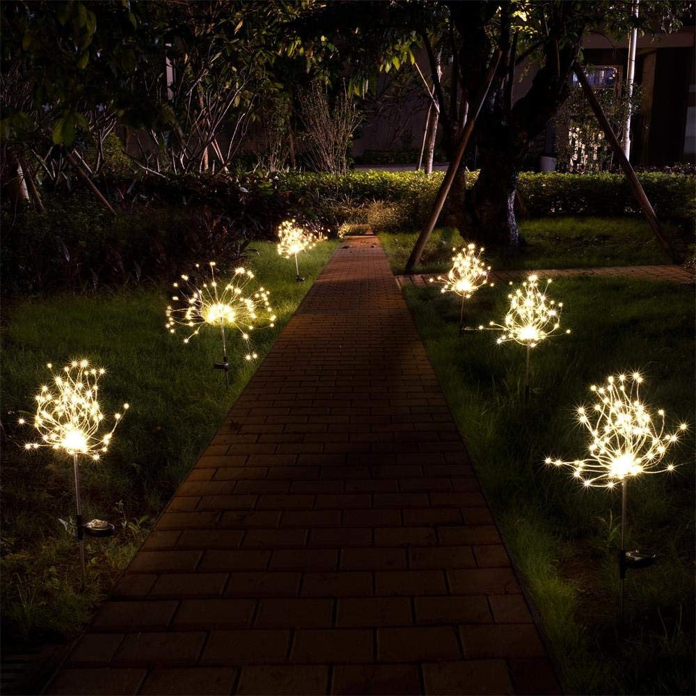 2 X DIY Solar Powered LED Garden Decorative Lights Warm White