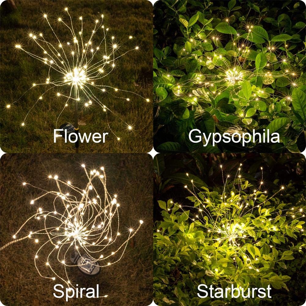 2 X DIY Solar Powered LED Garden Decorative Lights Warm White
