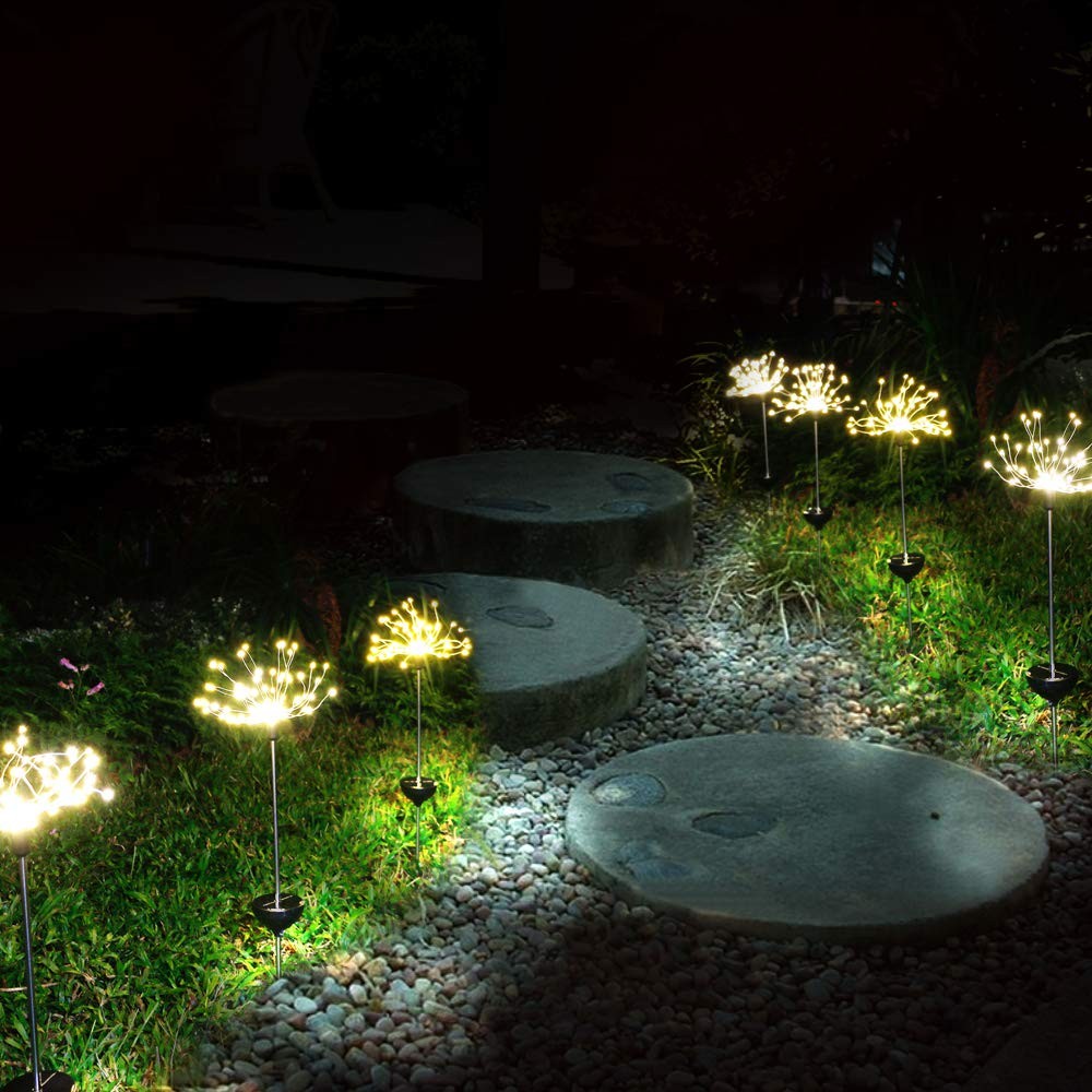 2 X DIY Solar Powered LED Garden Decorative Lights Warm White