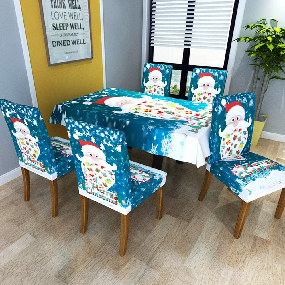 6 X Christmas Stretch Removable Washable Dining Chair Covers Seat Slipcovers Style 3