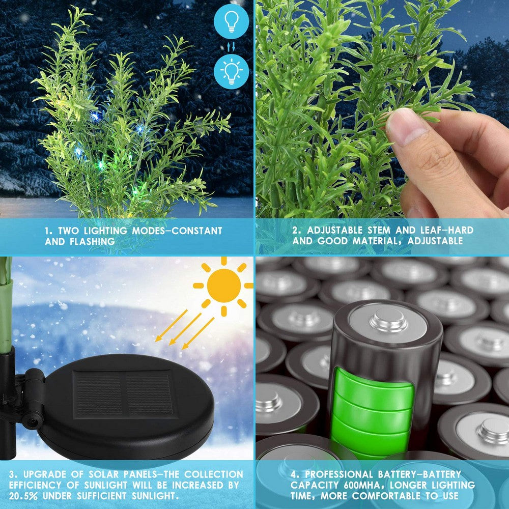 4 X Christmas Decorative Trees Solar Powered Lights for Garden