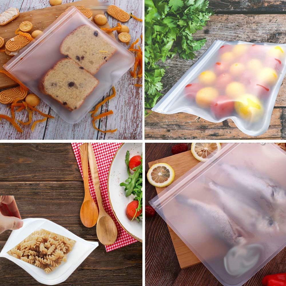 10 X Transparent Reusable Storage Bags Set