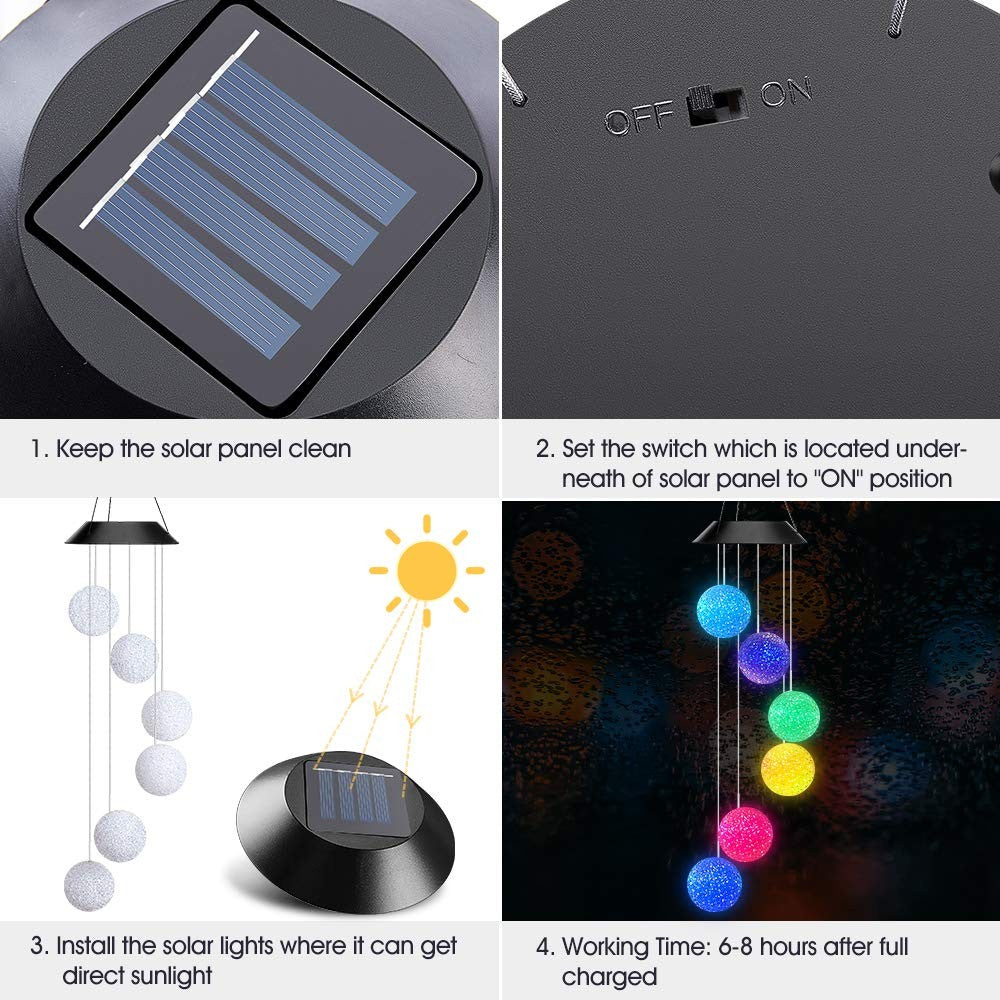 Solar Power Color Changing Wind Chimes Style 5