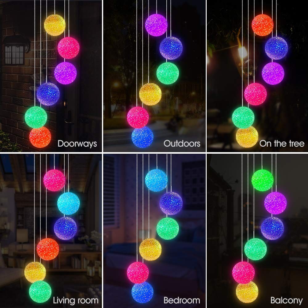 Solar Power Color Changing Wind Chimes Style 5