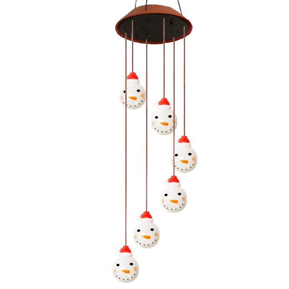 Christmas Santa Solar Power Color Changing Wind Chimes Style 6
