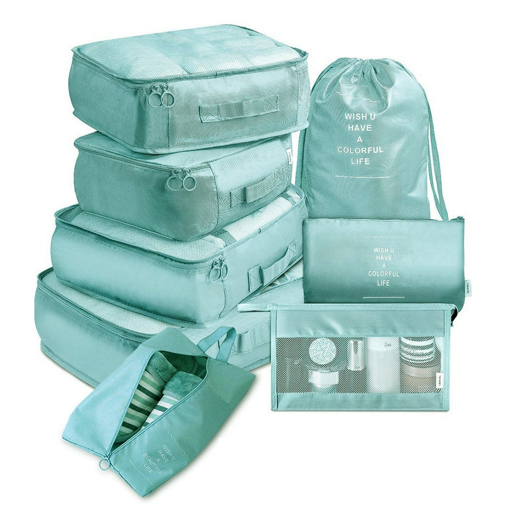 8PCS Travel Luggage Packing Cubes Organizers Set Green