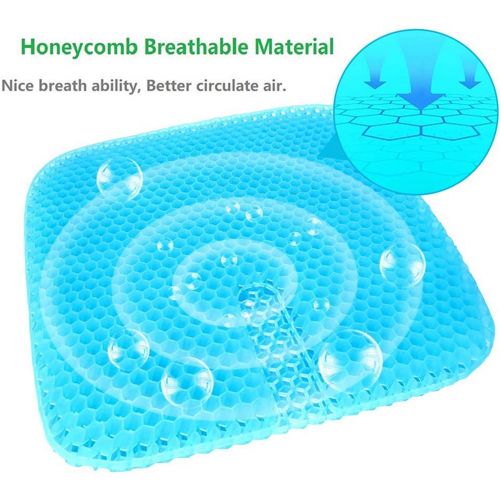 Honeycomb Design Soft Gel Seat Cushion with Groove Design