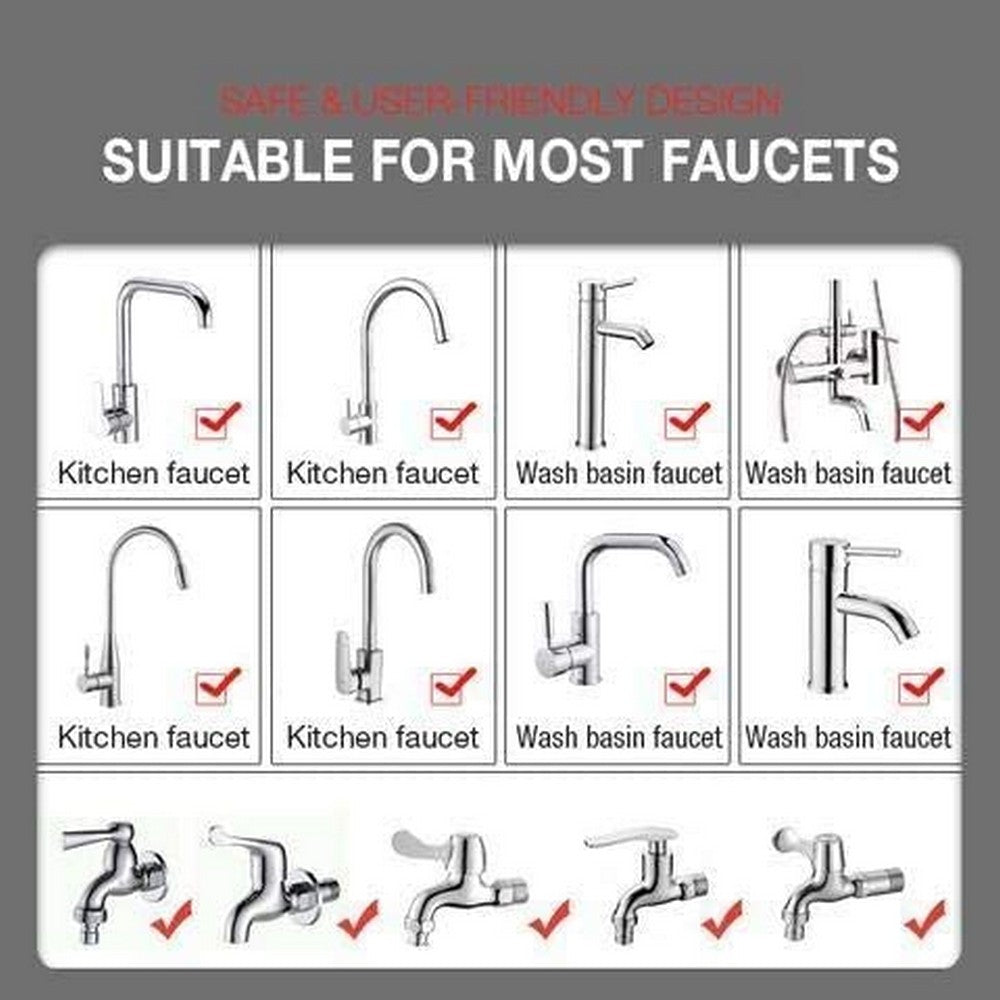 Universal Splash Filter Faucet 720 Degree Angle Rotatable Faucet Sprayer Head for Kitchen Bathroom