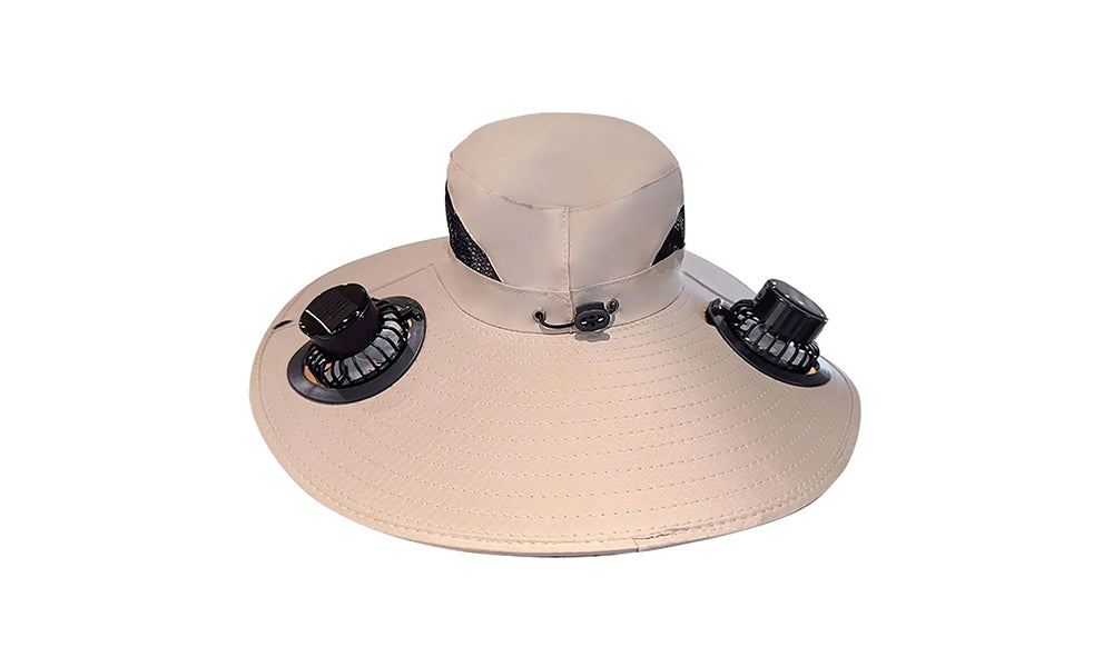 Solar Rechargeable Fan Hat Dual Fans for Fishing Camping Outdoor