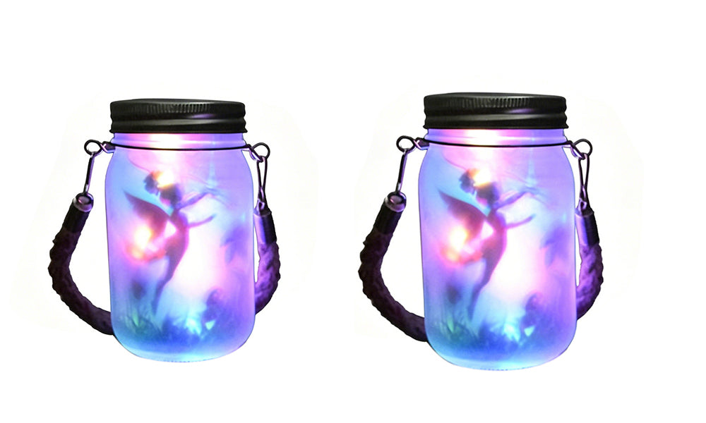 2Pcs Solar Fairy Jars Outdoor Garden Decorative Lights