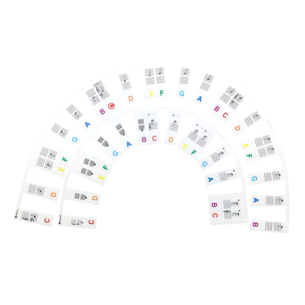 61 Keys Removable Silicone Piano Practice Keyboard Colorful Letters Labels Set