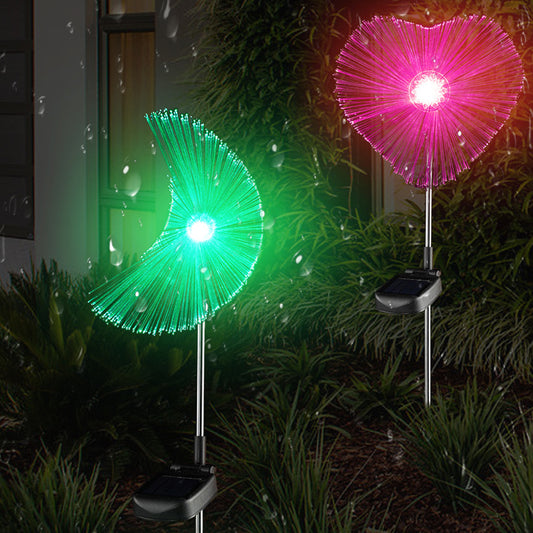 4X Jellyfish Light Garden Solar Light Solar Powered Fiber Optic Light Four Shape