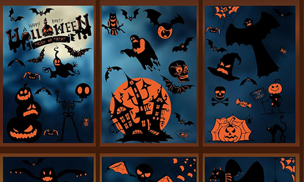 Halloween Static Cling Wall Window Decoration Sticker Set
