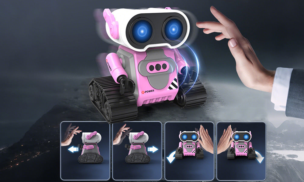 Remote Control Gesture Sensing Robot Toy with LED Light Effects