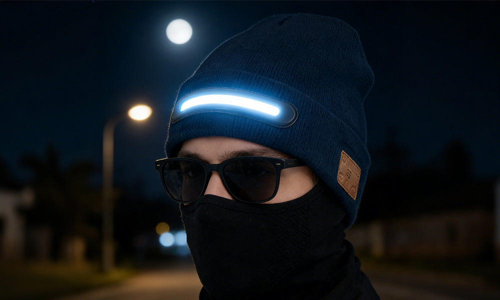Bluetooth Music LED Beanie Hat with Headphones for Outdoor Activities