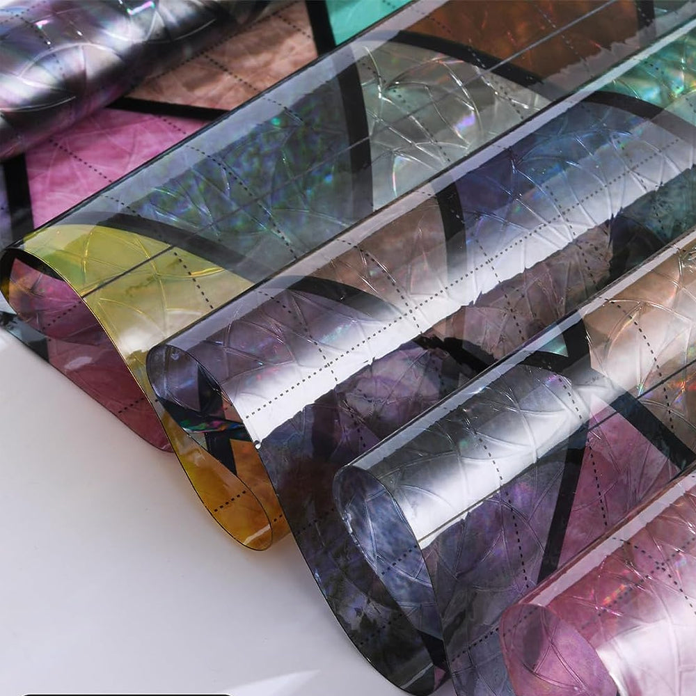 1 or 2 Static Cling Rainbow Lattice Glass Window Film Stained Window Sticker