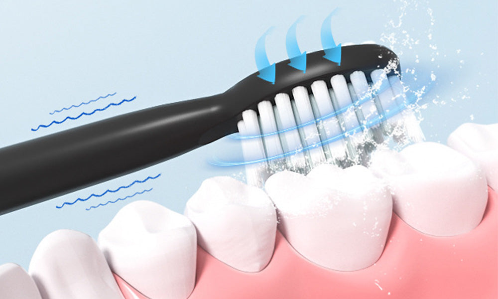 Sonic Electric Toothbrush with 8 Replaceable Wave-Shaped Soft Brush Heads for Oral Care