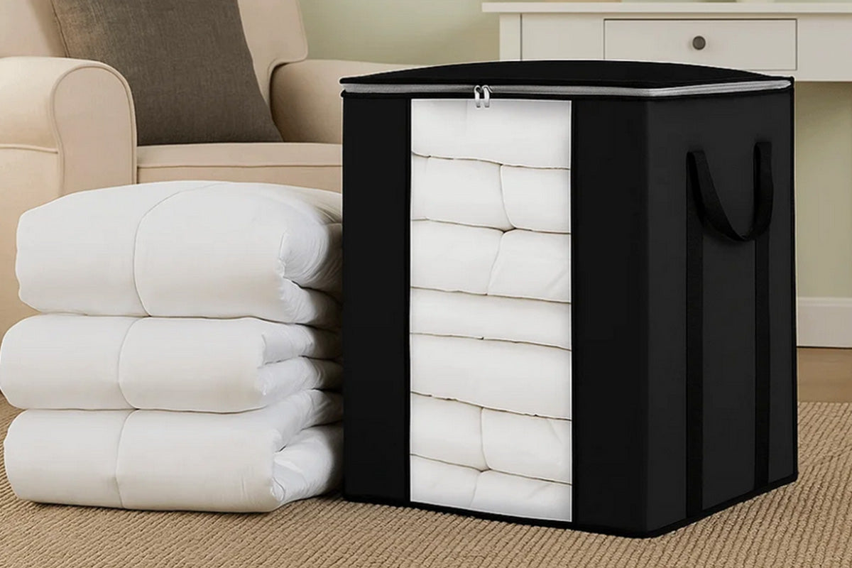 Blanket Storage Bag Extra Large Moving Clothes and Toy Foldable Container 120L