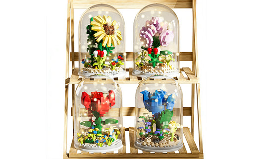 Building Block Flower Toy Educational DIY Assembly Set for Home Decoration