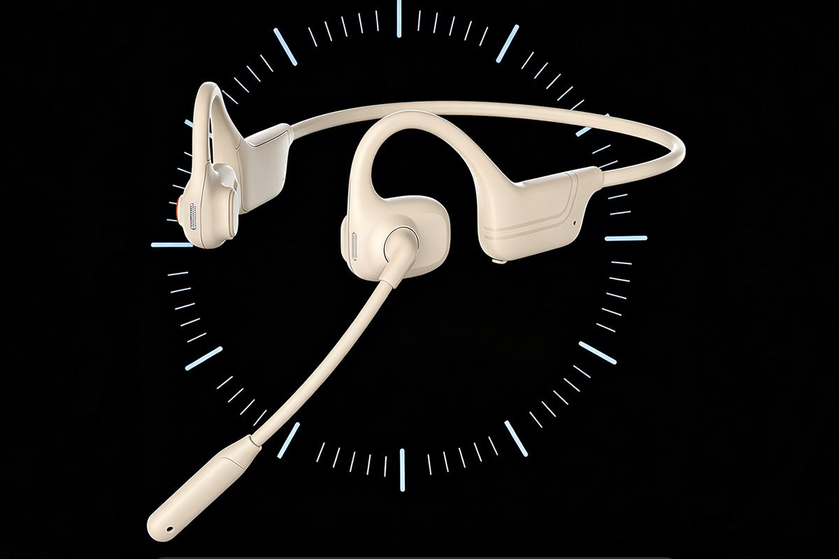 Open Ear Air Conduction Bluetooth Headphones with Noise Canceling Mic for Sports Office
