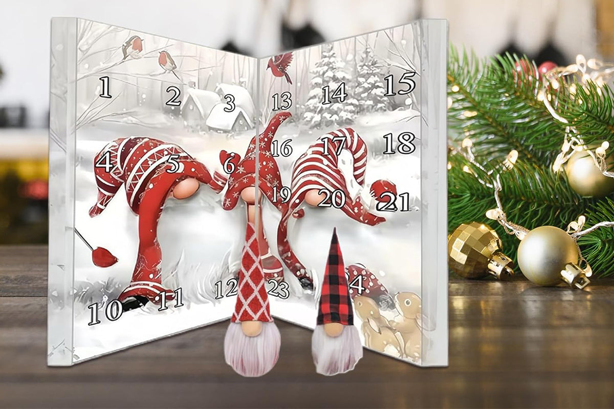 Christmas Gnomes Advent Calendar 24-day Countdown Calendar Dwarf Ornaments Set