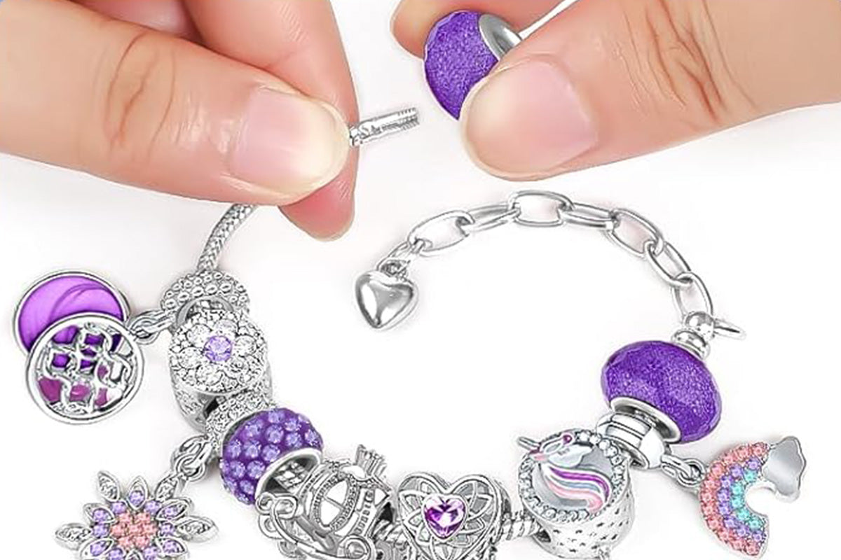 DIY Charm Bracelet Blind Box Jewelry Making Kit Holiday Birthday Gift for Kids Girls Teens