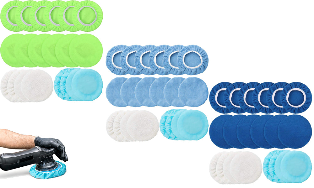 20 Piece Car Detailing Cleaning Polishing Pad and Fiber Cloth Set