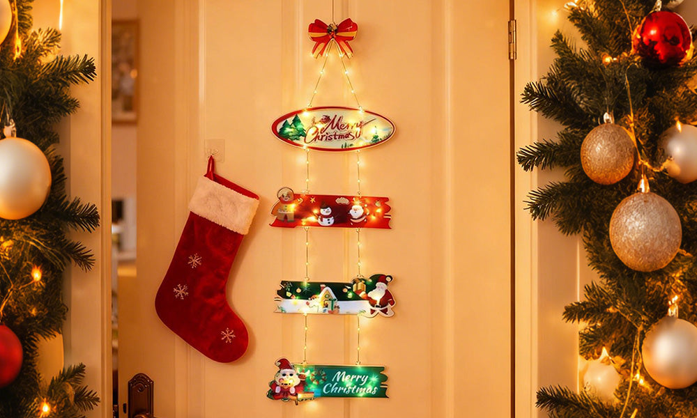 Christmas Door Light with 8 Modes for Home Holiday Decoration