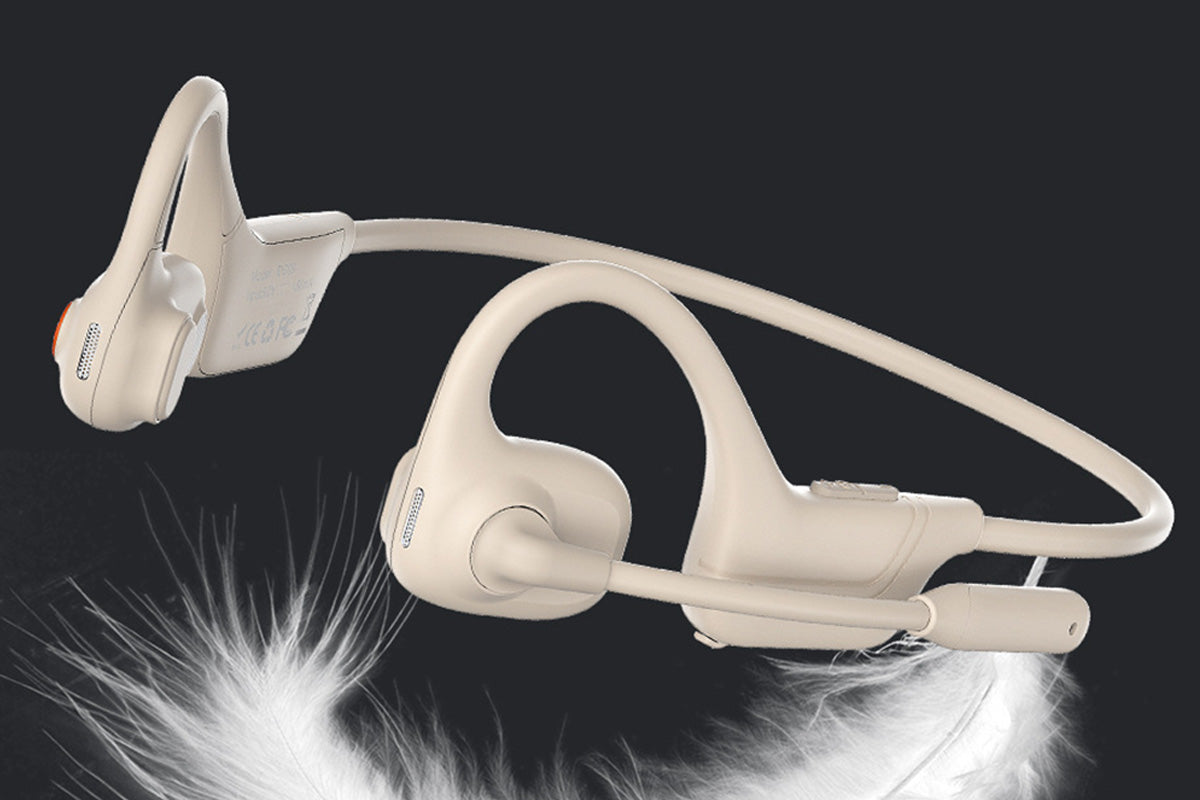Open Ear Air Conduction Bluetooth Headphones with Noise Canceling Mic for Sports Office