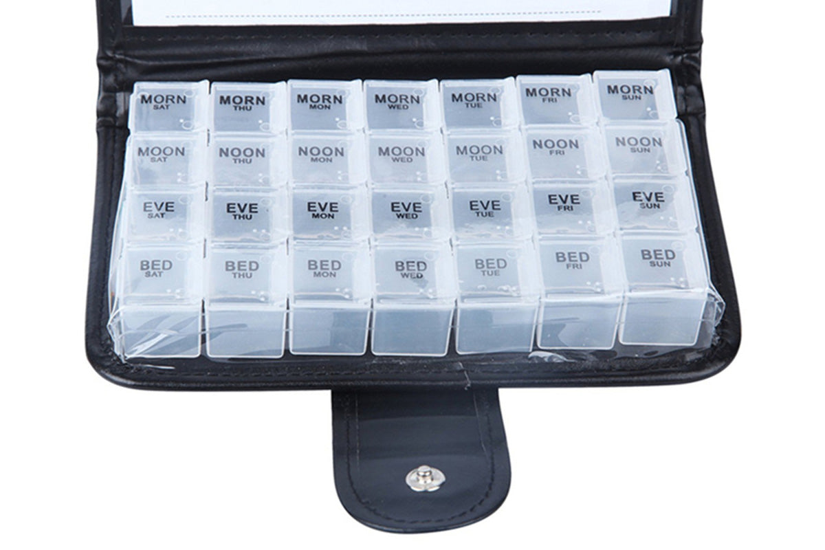 Weekly Pill Organizer Individual Medicine Containers for Vitamins Supplements