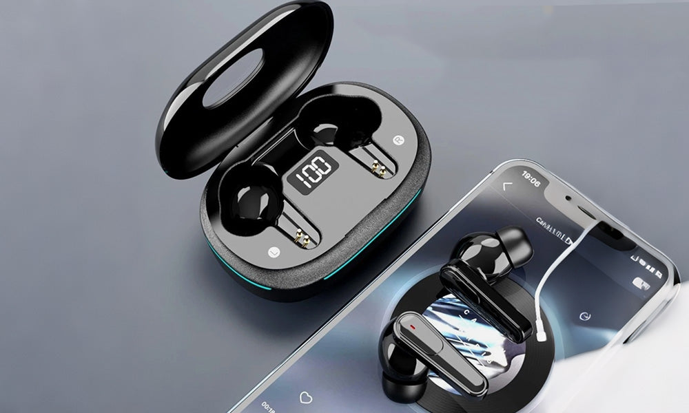 Wireless Bluetooth Earbuds with LED Display Noise Reduction and Touch Control