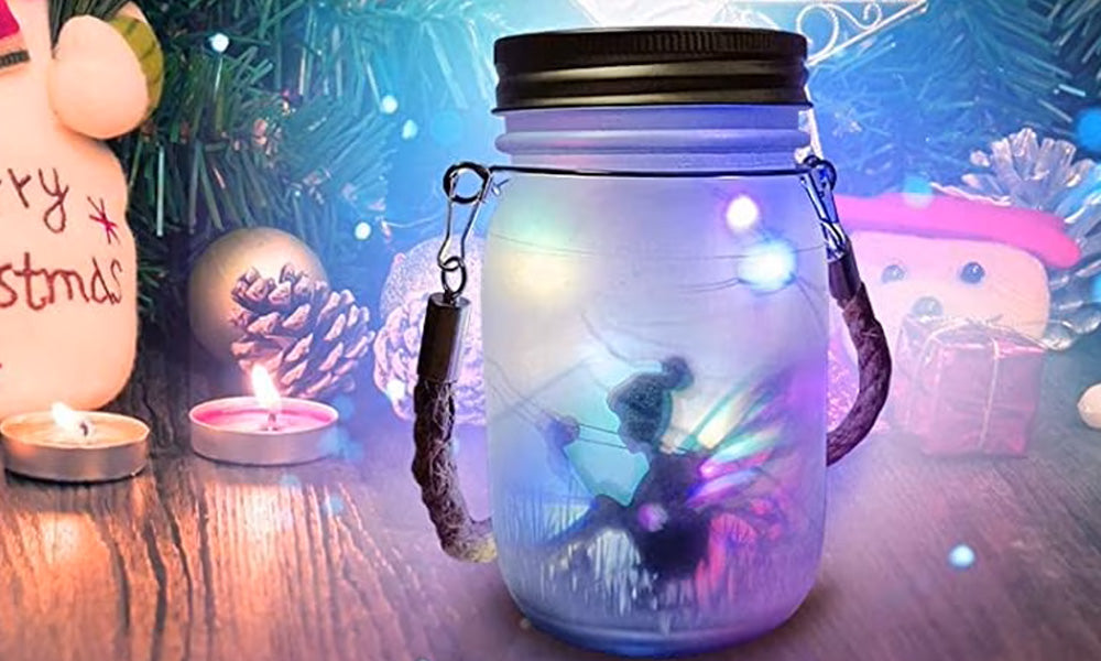 2Pcs Solar Fairy Jars Outdoor Garden Decorative Lights