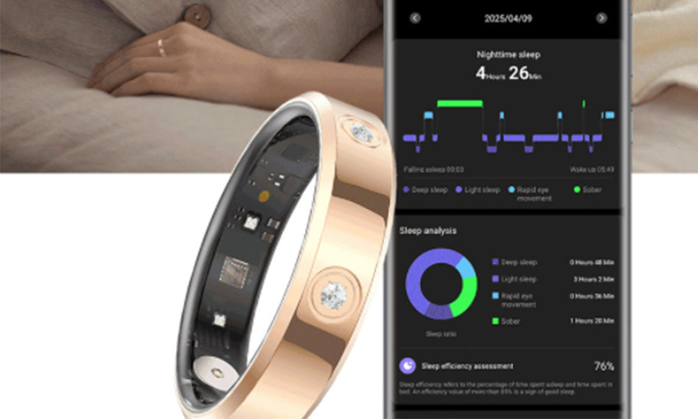 Smart Health Ring with Heart Rate Sleep and Blood Oxygen Monitoring