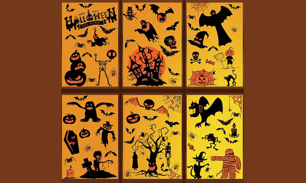 Halloween Static Cling Wall Window Decoration Sticker Set