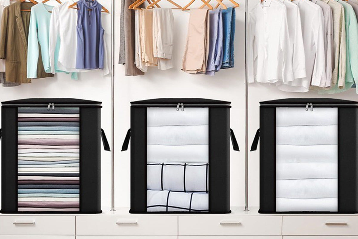 Blanket Storage Bag Extra Large Moving Clothes and Toy Foldable Container 120L