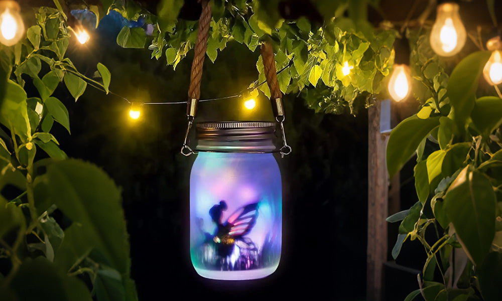 2Pcs Solar Fairy Jars Outdoor Garden Decorative Lights