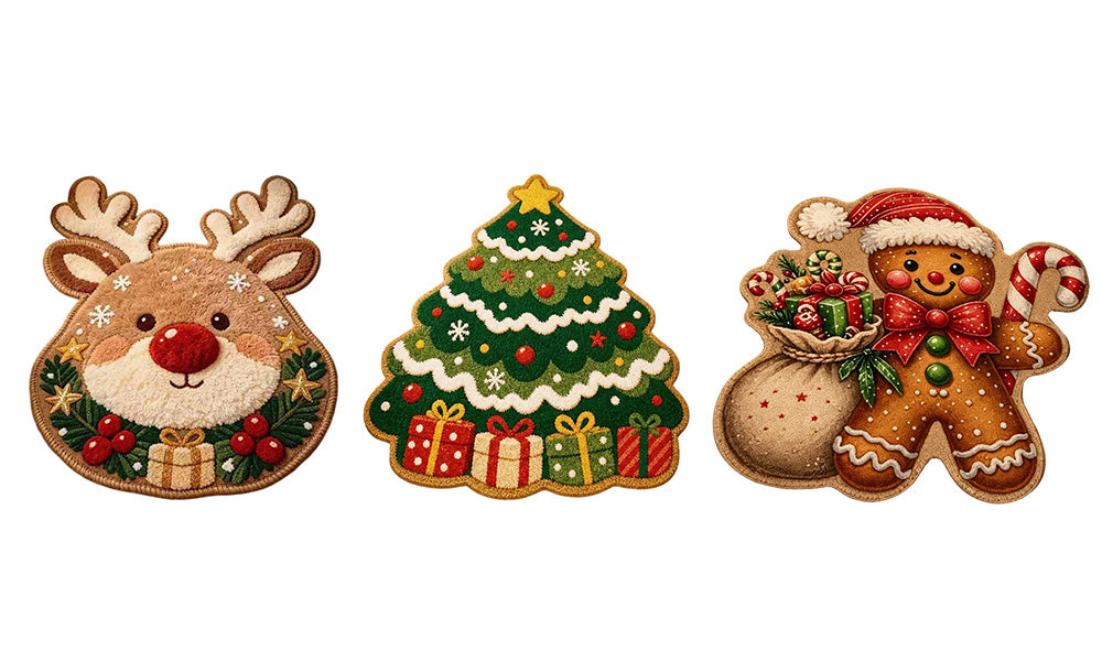 Soft Christmas Velvet Floor Mat with Non Slip Dot Backing