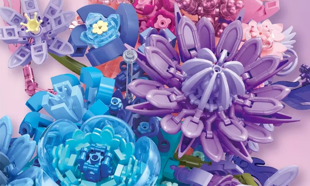 Flower Series DIY Building Blocks Puzzle for Home Office Decoration