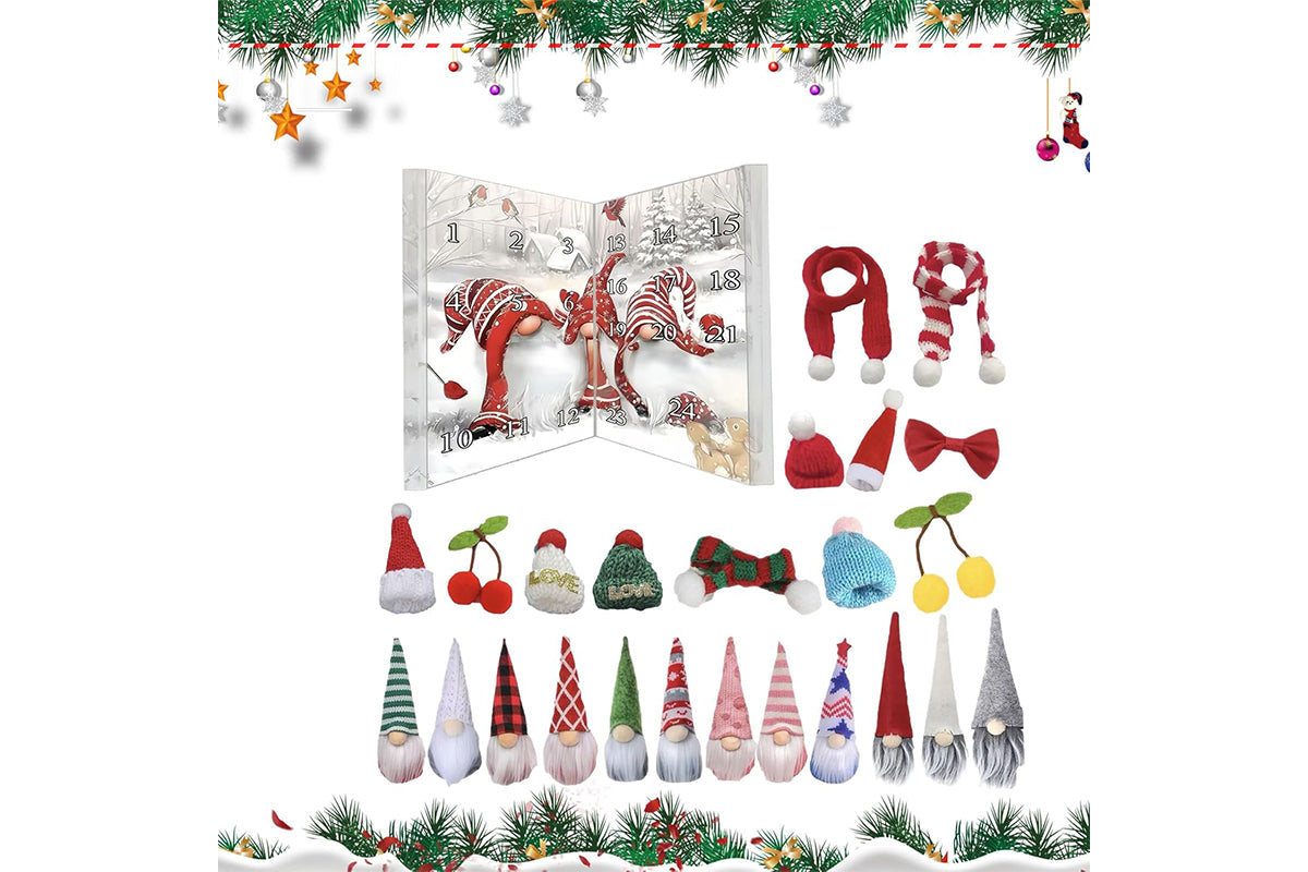 Christmas Gnomes Advent Calendar 24-day Countdown Calendar Dwarf Ornaments Set