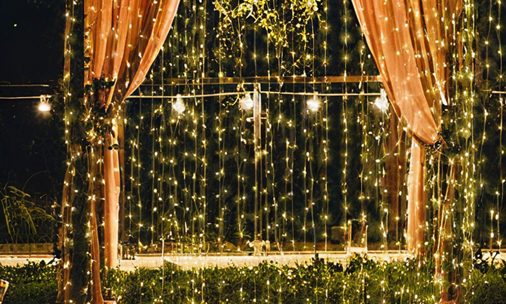 LED Copper Wire Solar Curtain String Lights for Outdoor and Indoor Use