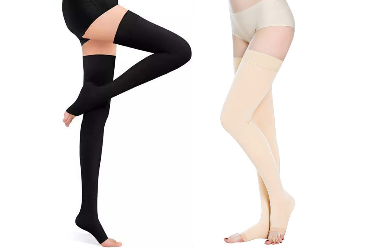 Open Toe High Stockings Plus Size Calf Sleeve