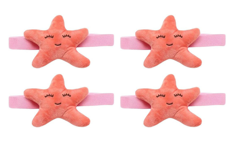 4 PCS Plush Starfish Curtain Tiebacks for Boys Girls Rooms
