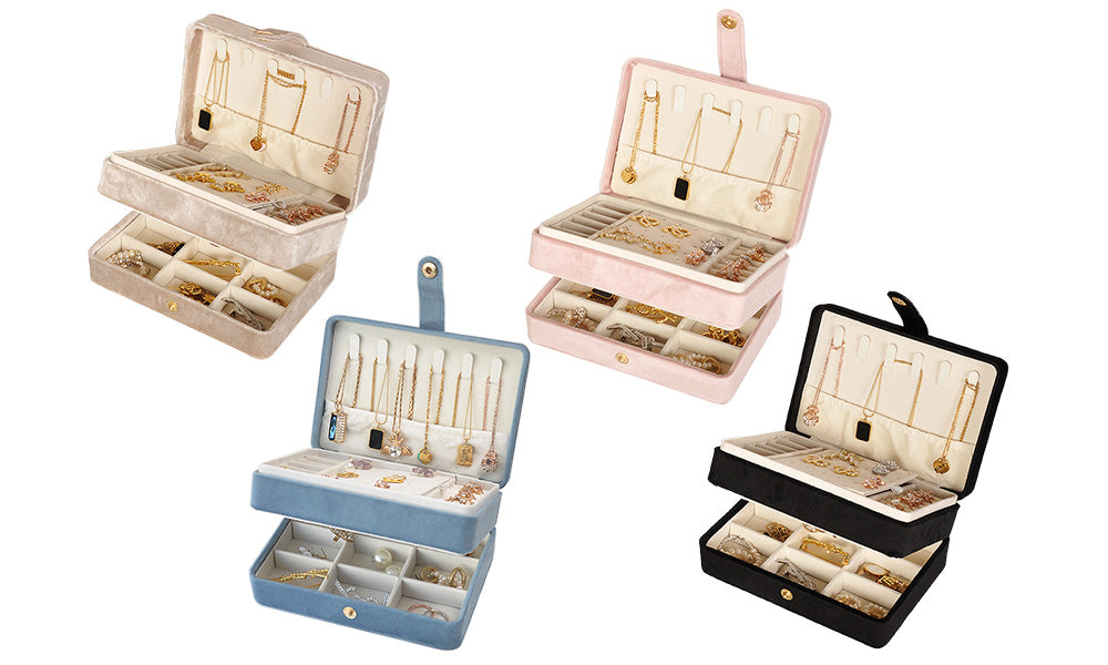 Jewelry Box Portable Storage Organizer for Rings Necklaces Earrings