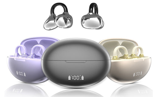 Bluetooth Open Ear Clip-On Earbuds Wireless Headphones for Sports
