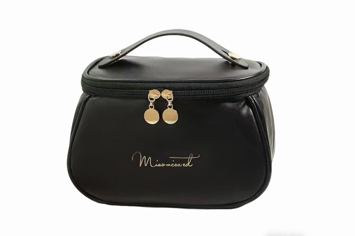 Large Capacity Waterproof PU Travel Makeup Bag Cosmetic Organizer with Brush Holder